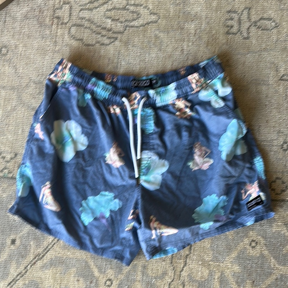 Ezekiel Blue Floral Swim Shorts size 34